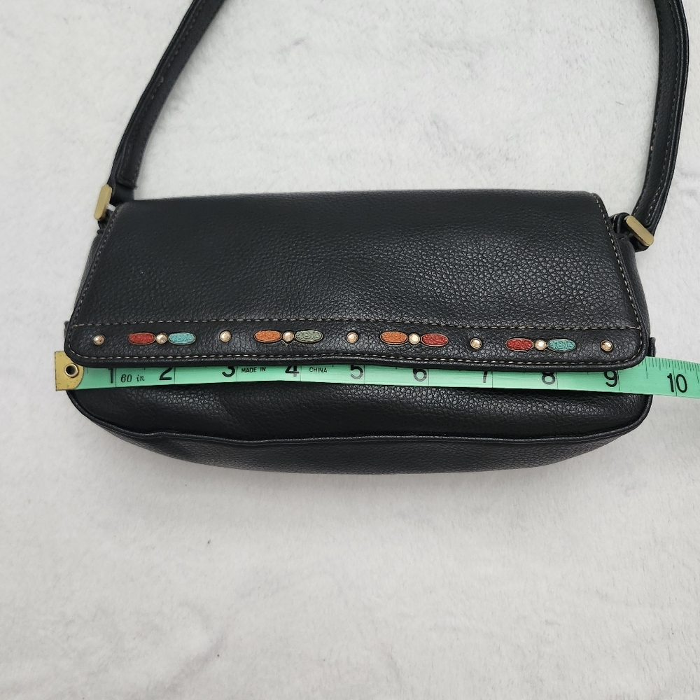 LIZ CLAIBORNE Faux Leather Shoulder Bag Handbag Baguette Y2K Vibe (Read/Look) - Picture 7 of 13